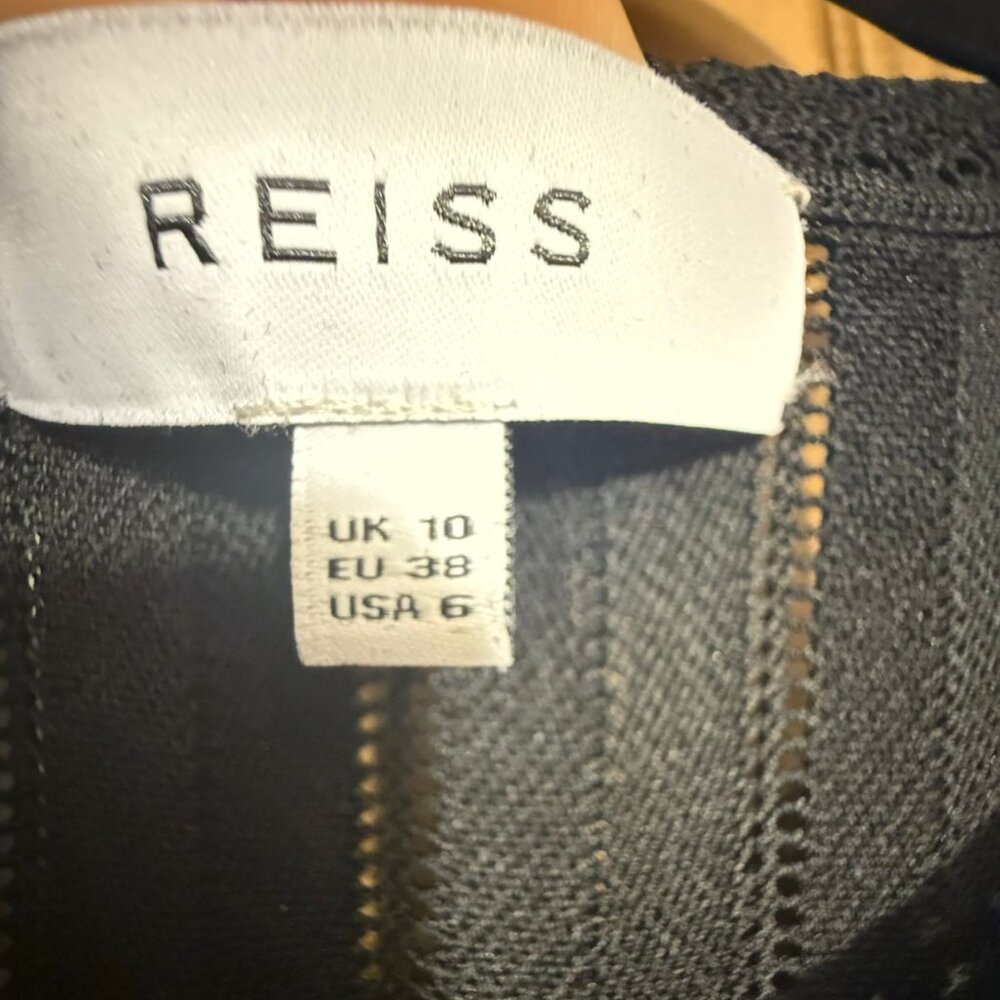 REISS Black Knit Midi Dress | Size US 6 (EU 38) - Picture 3 of 11